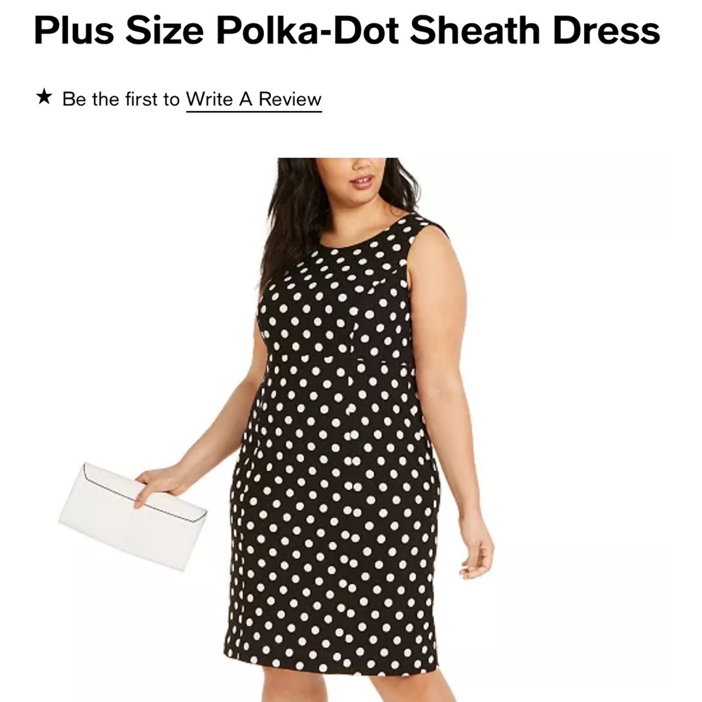 KASPER Plus Size Polka-Dot Sheath Dress  22w